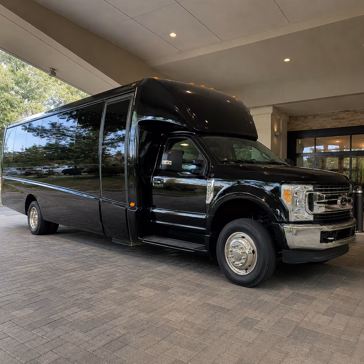 Tampa School Event Transportation party bus exterior