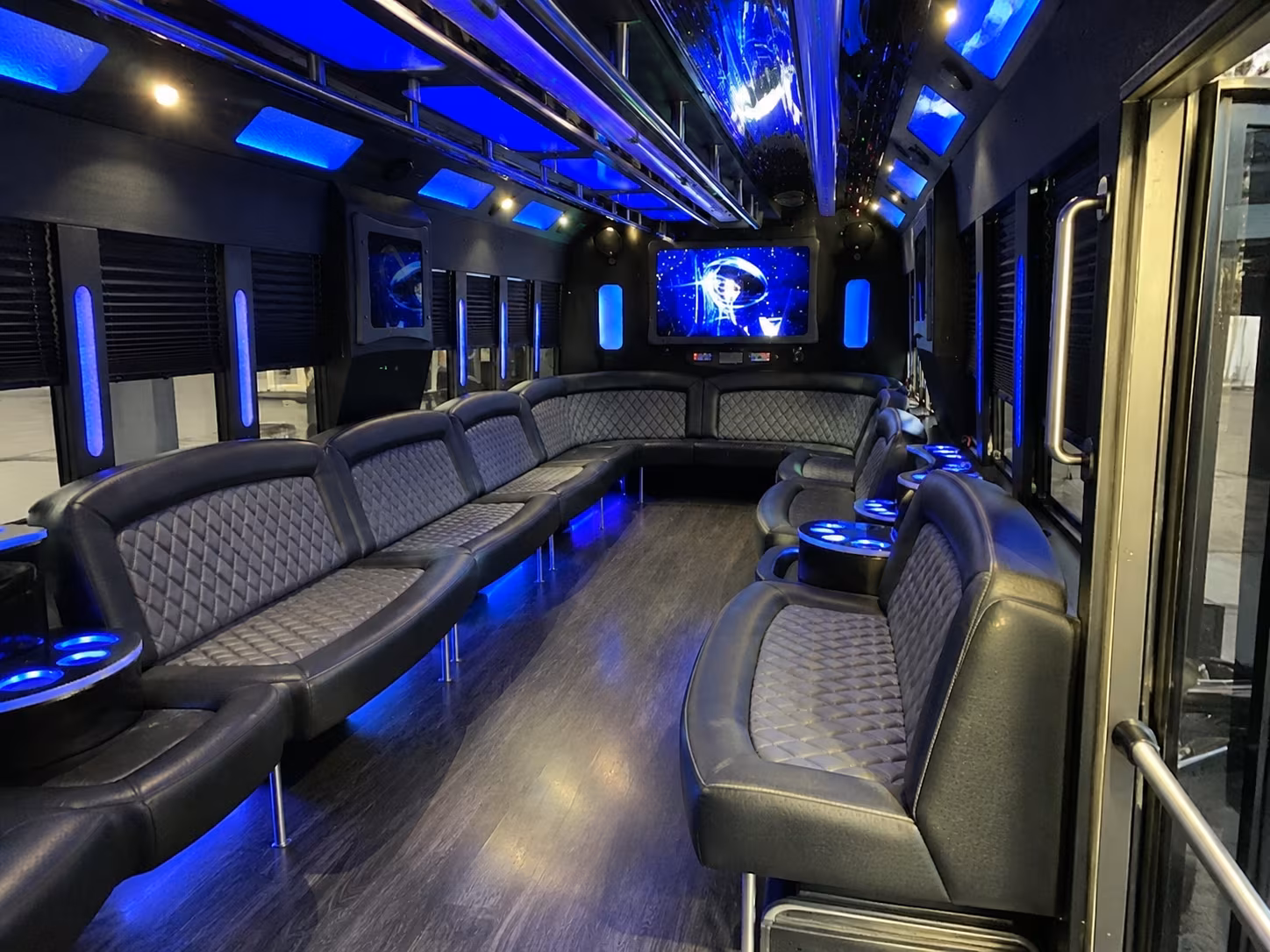 Tampa Wedding Transportation party bus interior